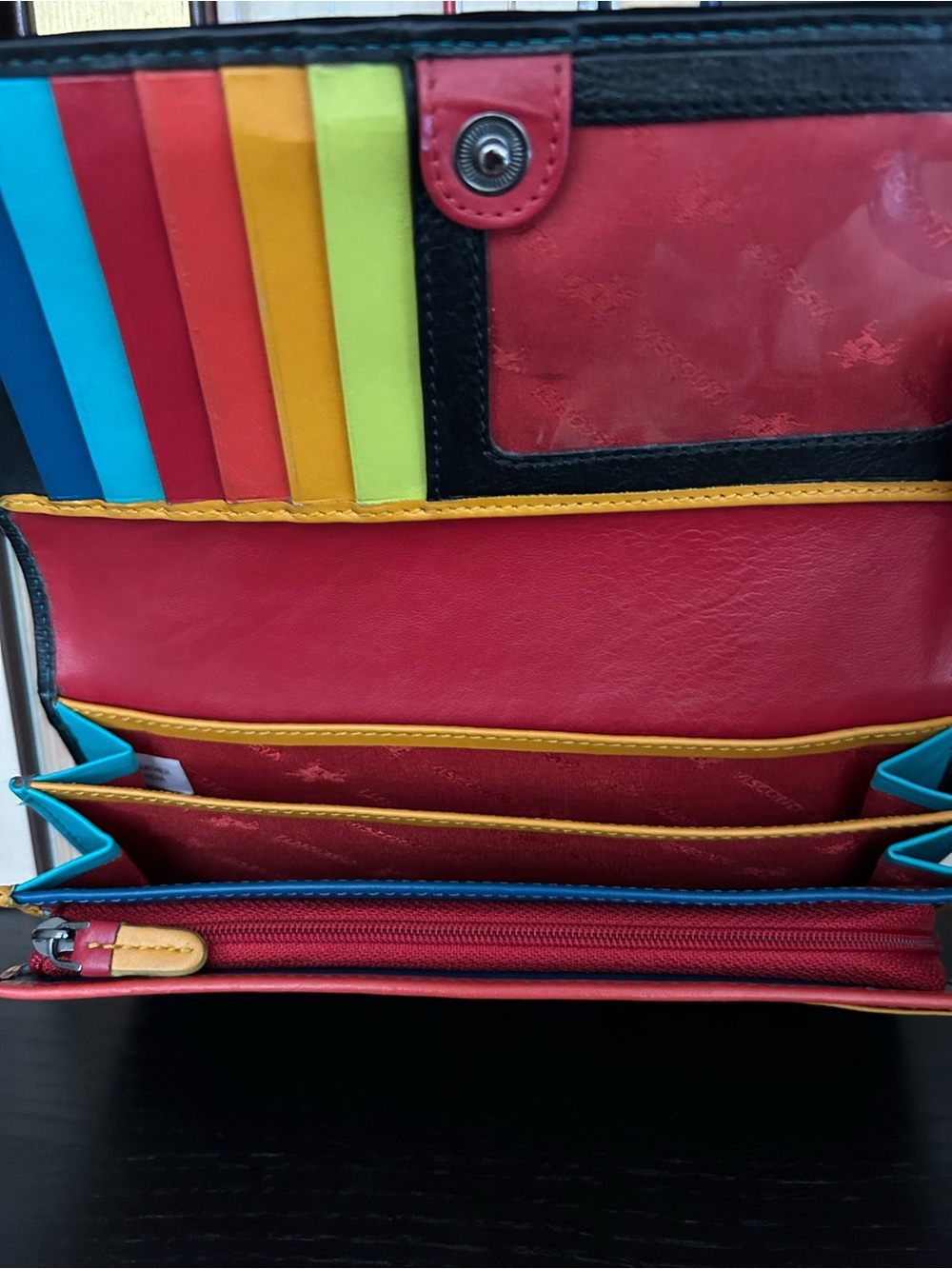 VISCONTI - Kos Purs- Cash and Coin - Trifold Wallet - Multicolored Leather - Picture 9 of 15